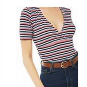 Striped Low Cut Shirt